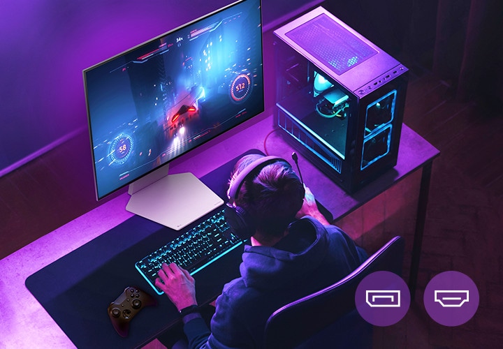 Los jugadores disfrutan de una frecuencia de refresco de 240 Hz compatibles con DisplayPort 1.4 o HDMI 2.1.