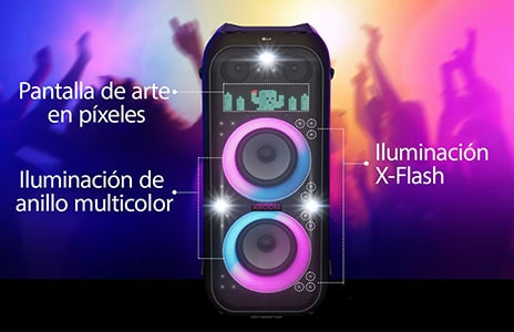 Imagen del XBOOM con un teléfono que muestra la conectividad