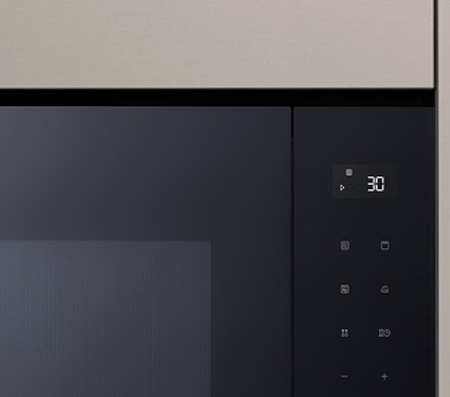 Affichage LED blanche du micro-ondes.