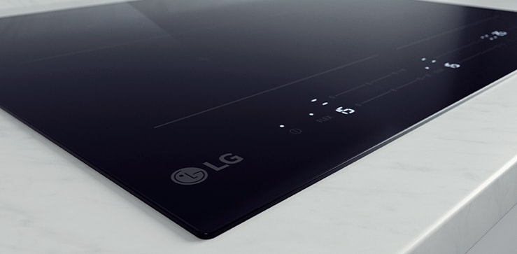 L'affichage LED blanche de la table à induction.