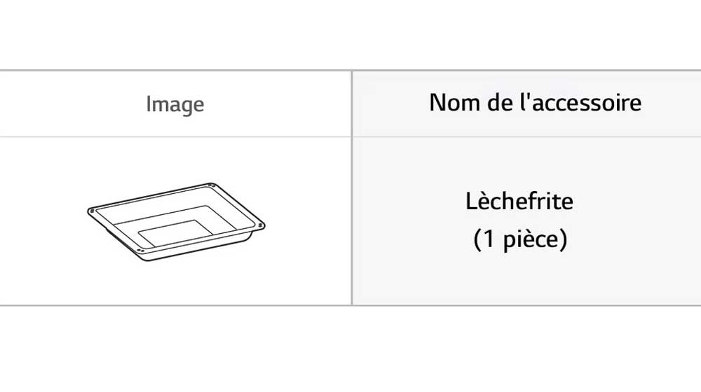 Image des accessoires lèchefrite et plateau vapeur.