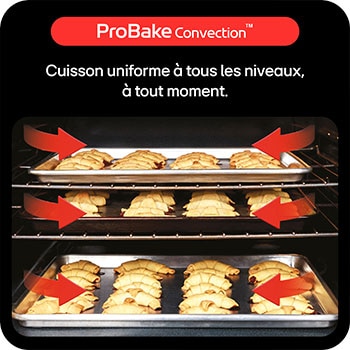 Plats cuits vapeur, frits à l’air, cookies, steak Air Sous-Vide, avec icônes ProBake, Air Sous-Vide, Air Fry, Vapeur.