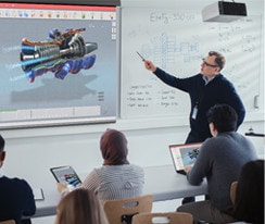 Mises en scène de l’utilisation de LG ProBeam à l’école.