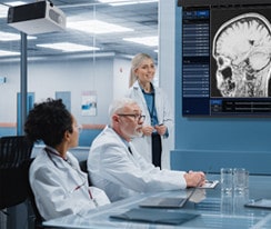 Mises en scène de l’utilisation de LG ProBeam à l’hôpital.