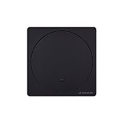 Gros plan légèrement incliné du boîtier Zero Connect Box avec le logo LG OLED sur le bord