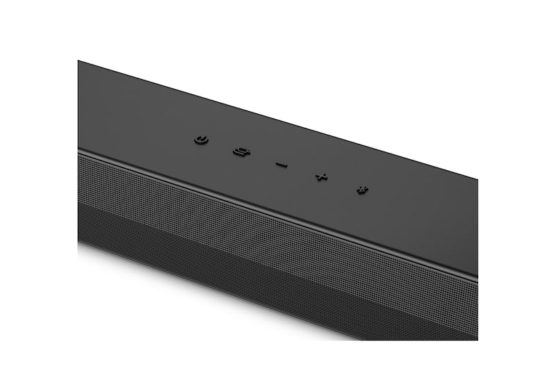 Vue de dessus inclinée du centre de la LG Soundbar S40T