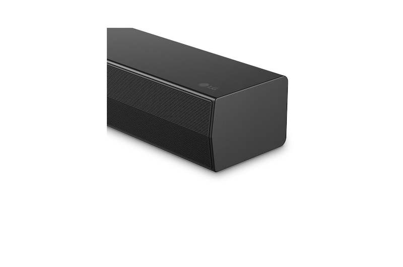 Vue avant du coin latéral de la LG Soundbar S40T
