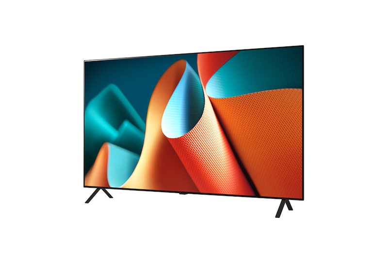 La vue de gauche du téléviseur OLED OLED B4E de LG est légèrement inclinée