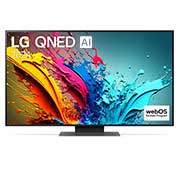 Vue de face de la TV LG QNED, QNED85
