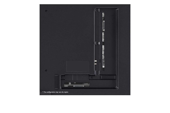 Gros plan du bord supérieur de la TV LG QNED, QNED85