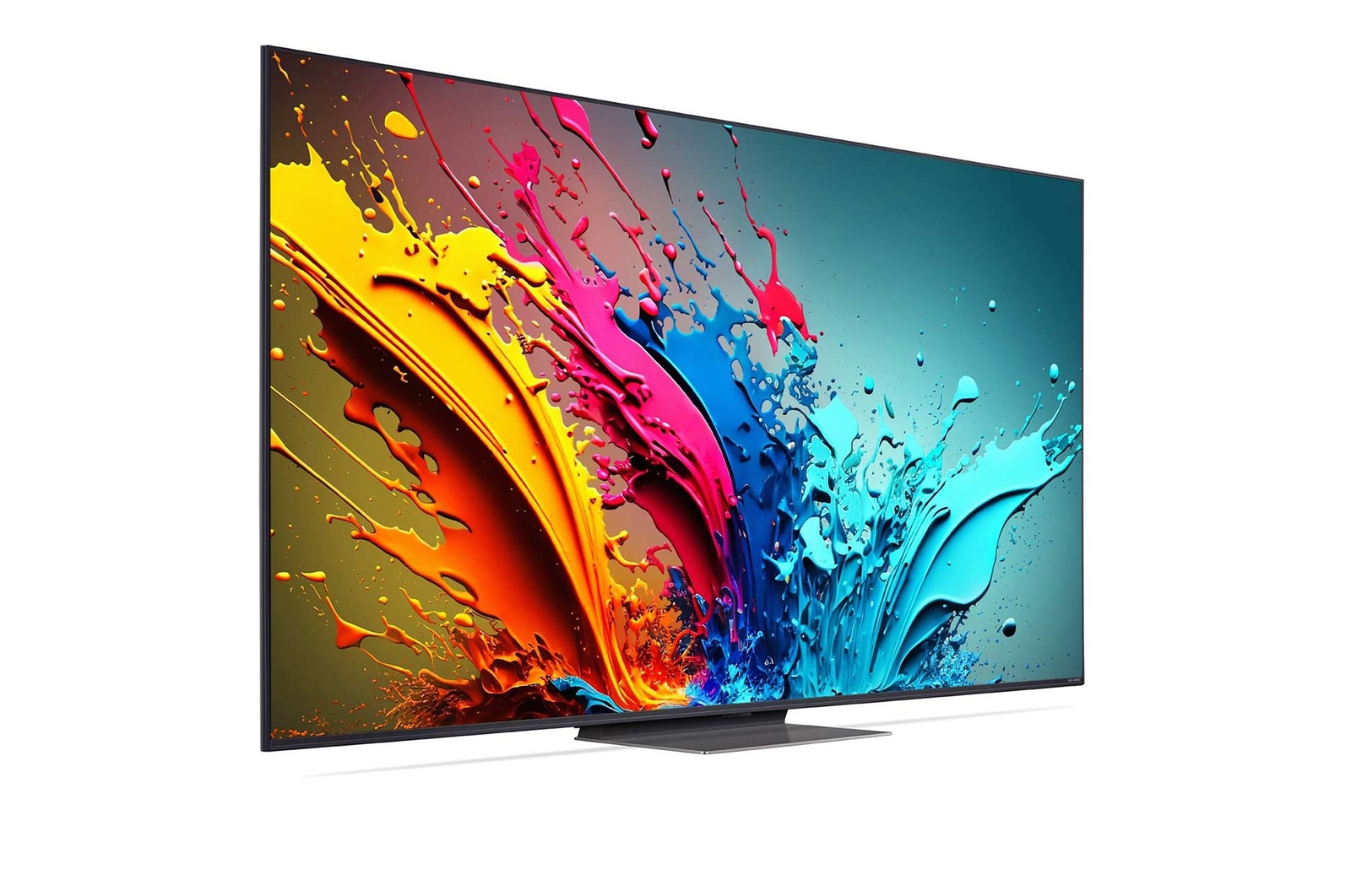 Vue latérale légèrement orientée vers la gauche de la TV LG QNED, QNED86