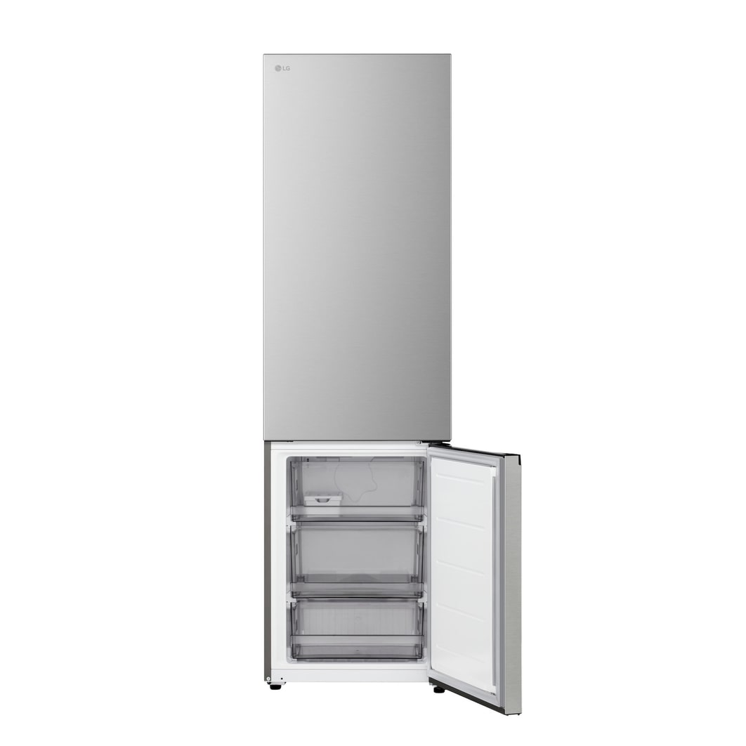 LG bottom freezer (GBBS322CPY) front side view showing exterior design
