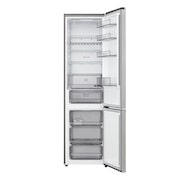 LG fridge freezer (GBBS323CPY) top view with matte black fridge on left and cabinet wall on right