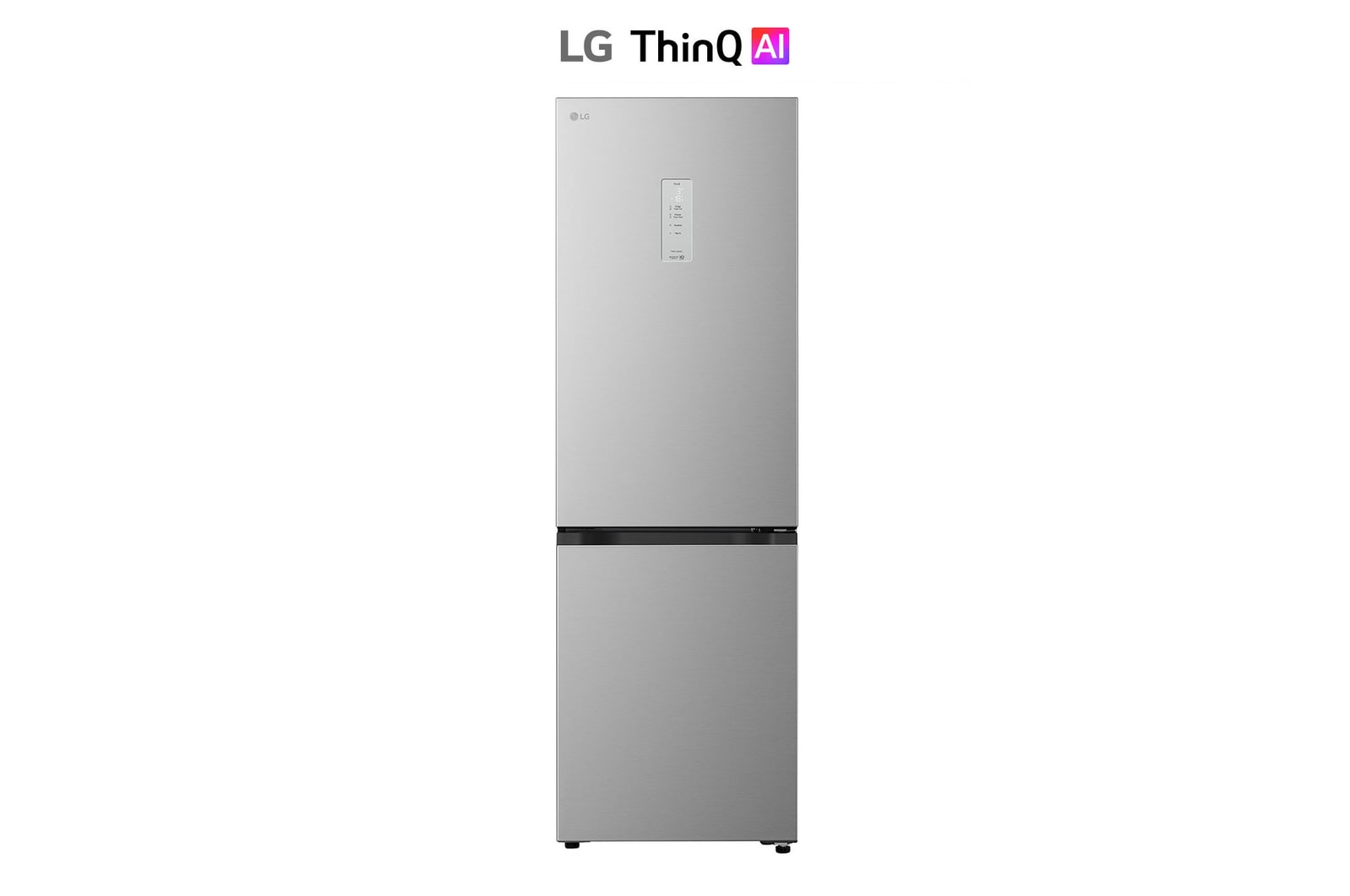 LG bottom freezer (GBBSJ10DEP) front view in matte black finish