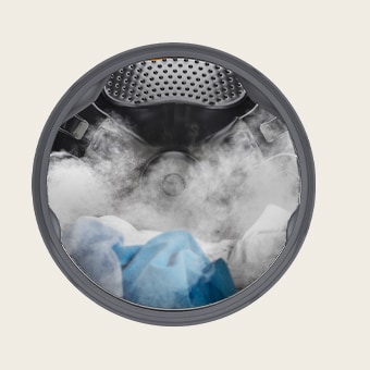 Nettoyez vos vêtements en profondeur grâce à la vapeur à l'intérieur du tambour