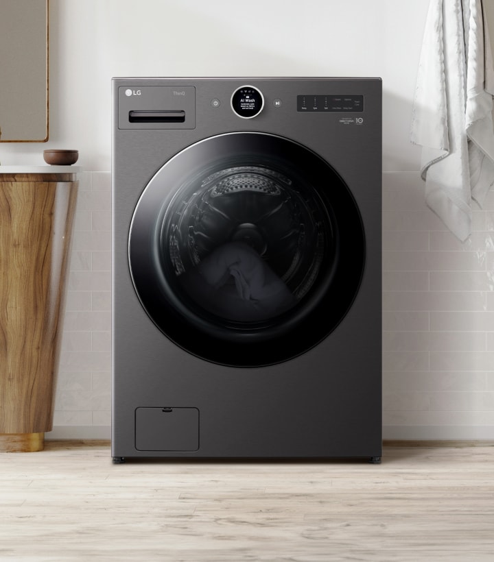 Illustration de l'AI Wash détectant la charge ainsi que le type de tissu