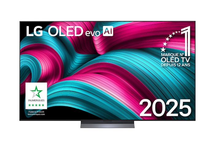 Vue avant de 77 pouces (195 cm) | LG OLED evo AI C5 | 4K Smart TV | 2025 OLED77C54LA