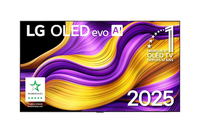 Vue avant de 83 pouces (210 cm) | LG OLED evo AI G5 | 4K Smart TV | 2025 OLED83G54LW