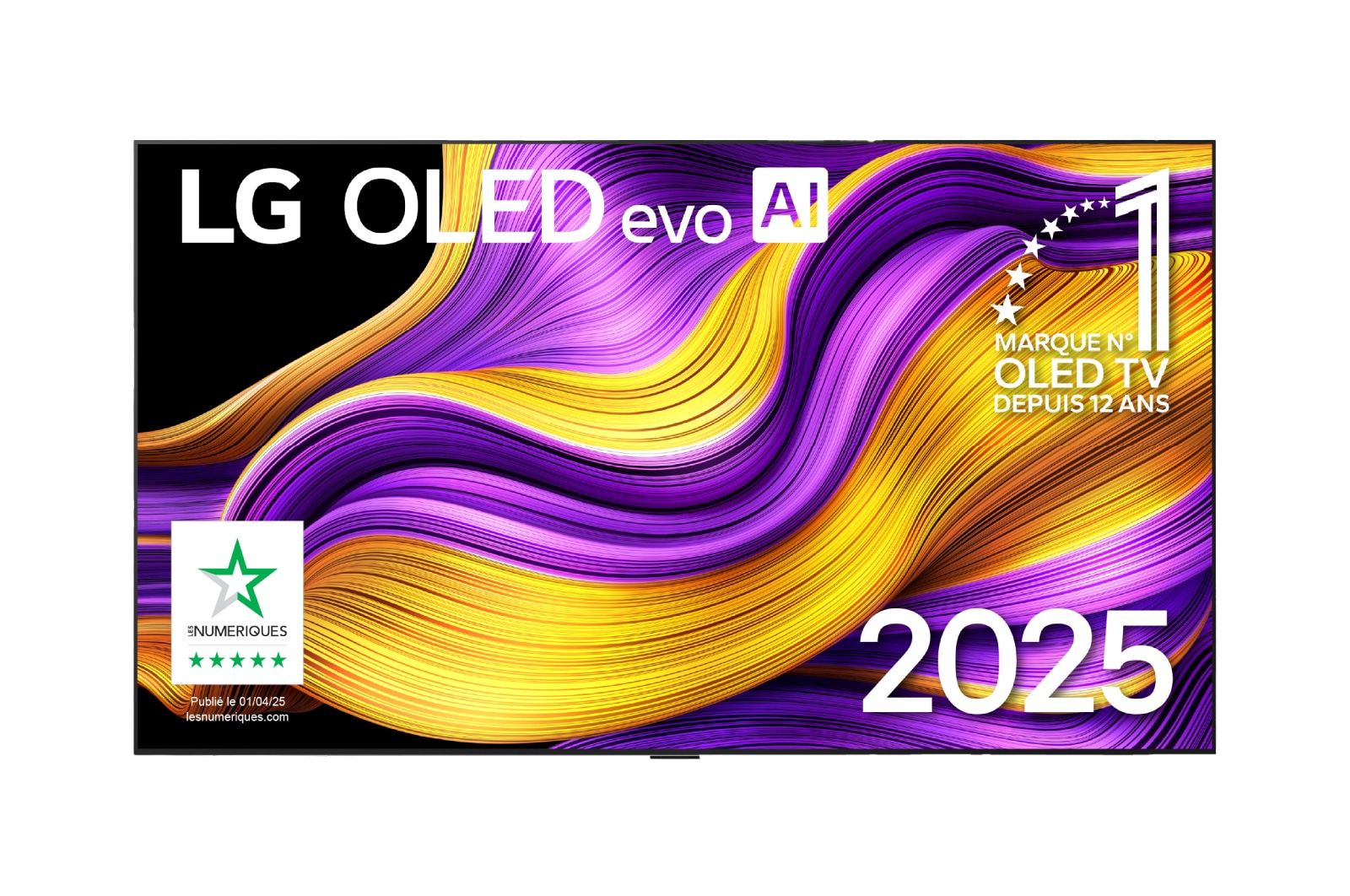 Vue avant de 83 pouces (210 cm) | LG OLED evo AI G5 | 4K Smart TV | 2025 OLED83G54LW