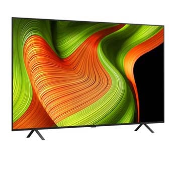 Vue latérale de la Smart TV LG OLED AI B5 4K.