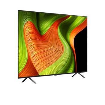 Vue latérale de la Smart TV LG OLED AI B5 4K.