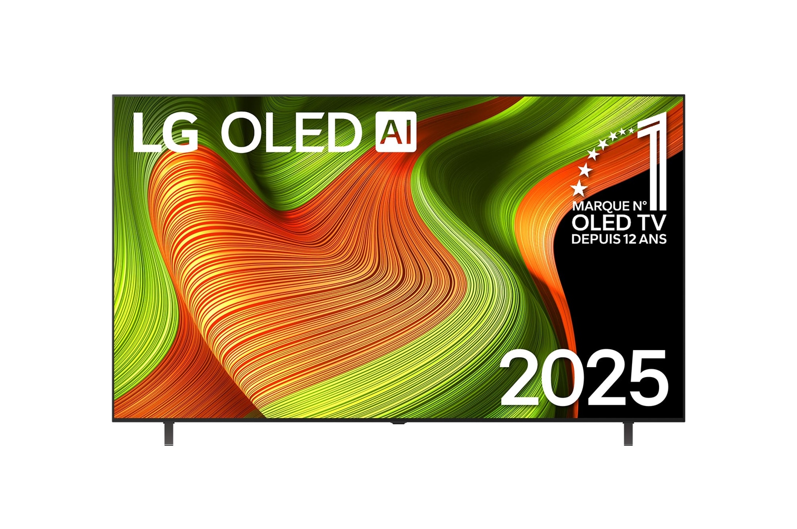 Vue avant de 77 pouces (195 cm) | LG OLED evo AI B5 | 4K Smart TV | 2025 OLED77B56LA