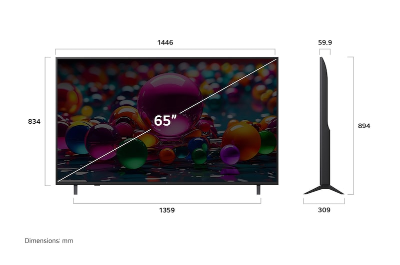 Télécommande AI Magic Remote de LG en face d’un écran de LG TV. L’écran affiche un message d’accueil personnalisé de LG AI avec des mots clés personnalisés en fonction de l’historique de recherche et de visionnage de l’utilisateur. À côté de la télécommande se trouve une icône et une étiquette montrant que la fonctionnalité AI Concierge est facilement accessible en appuyant brièvement sur le bouto