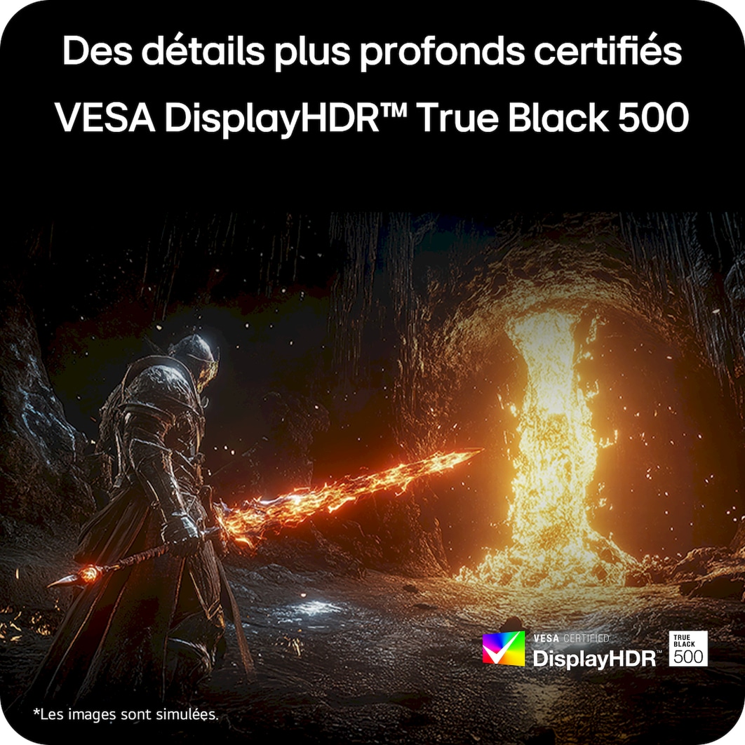 vue de haut du moniteur incliné à -30 degrés