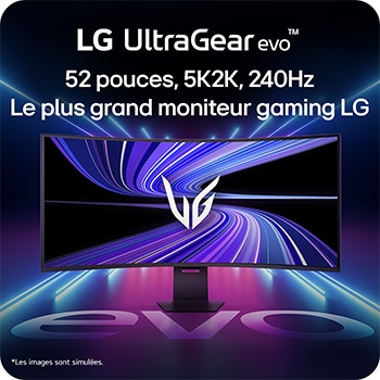 Vue latérale droite d’un moniteur pour jeu 52 pouces UltraGear evo G9, 5K2K 240Hz avec réglage de l’inclinaison (52G930B)