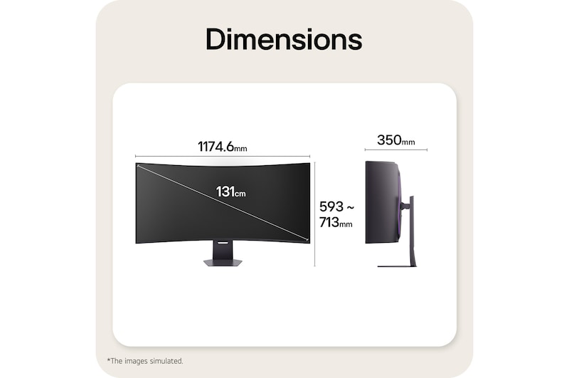 Gros plan arrière du support sur un moniteur pour jeu 52 pouces UltraGear evo G9, 5K2K 240Hz (52G930B)