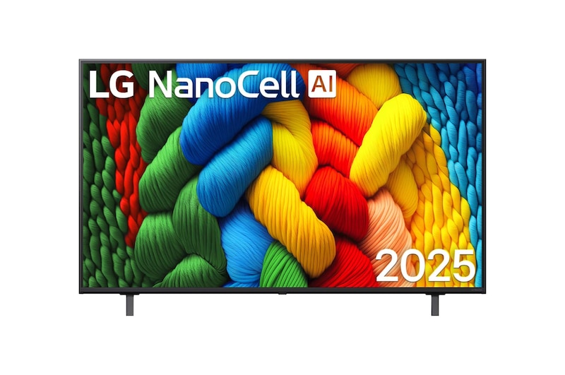 Vue avant de 55 pouces (139 cm) | LG NanoCell AI NANO81 | 4K Smart TV | 2025 LG 55NANO81A6A