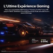 Close-up of an LG OLED TV screen showing how AI Search works. A small chat window is open showing how the user asked for what sports games are available. AI search responded via chat and by showing thumbnails of available content. There is also a prompt to ask Microsoft Copilot.