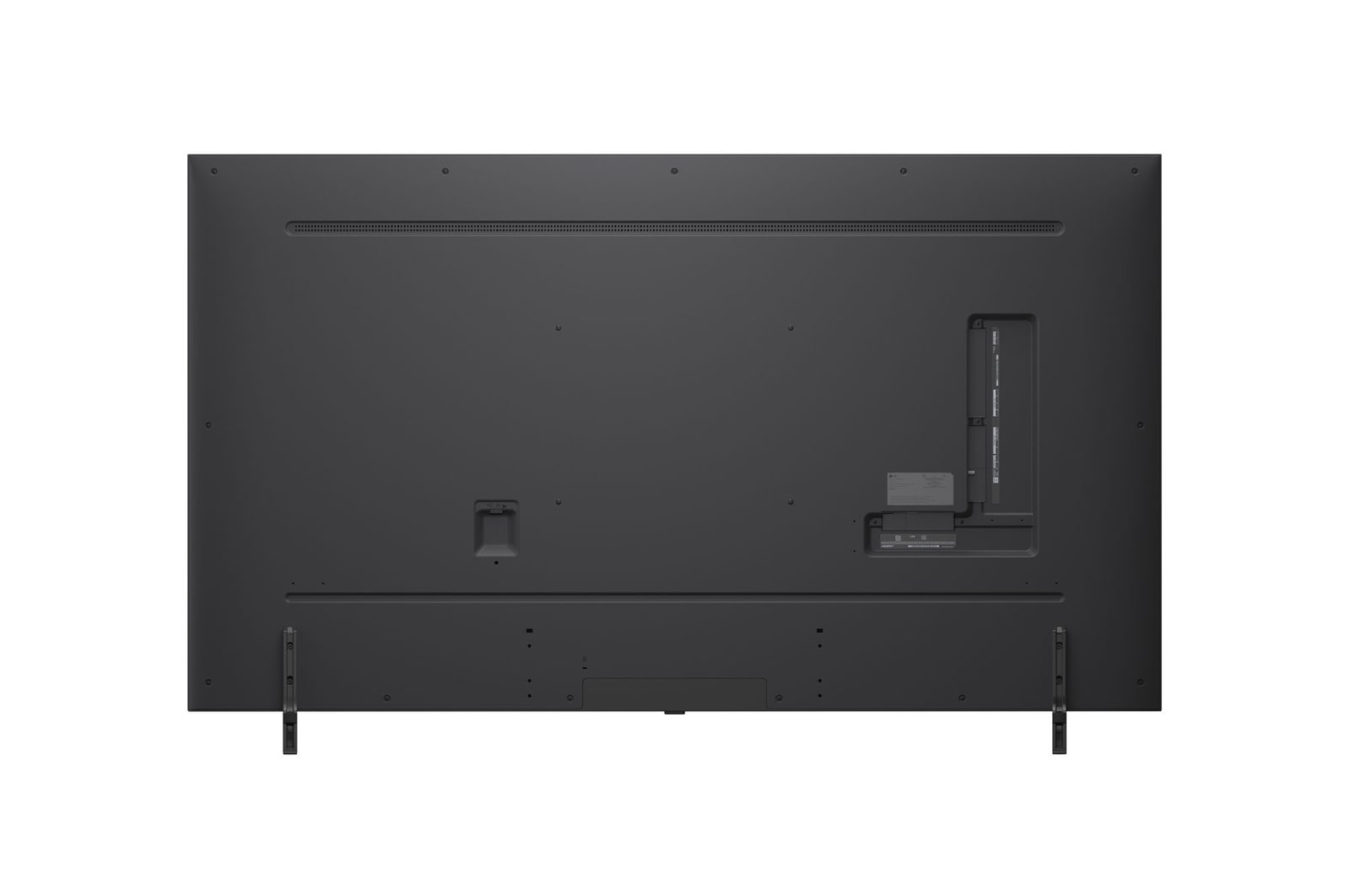 Rear view of LG QNED evo TV.