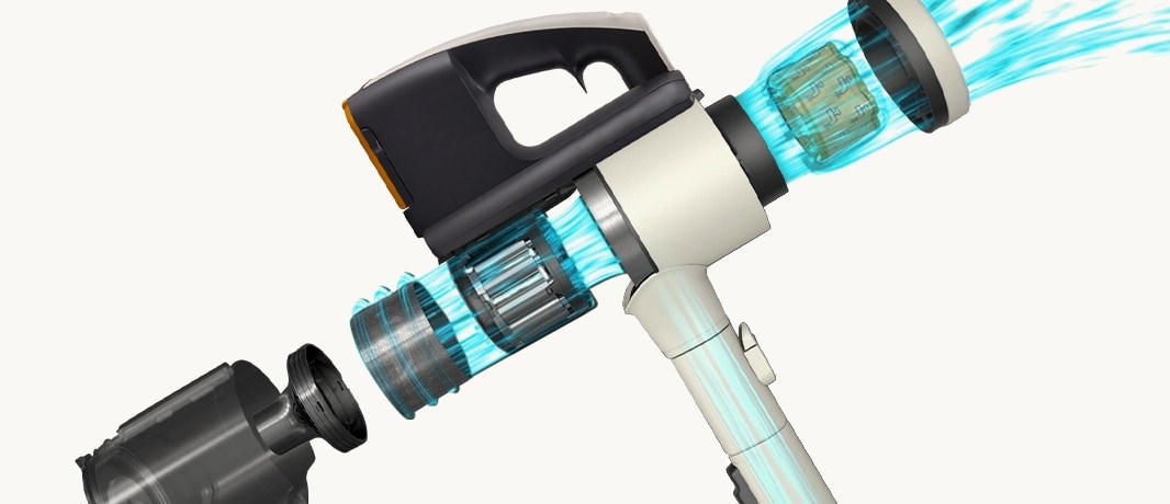 L'image graphique montre le système de filtration en 5 étapes.