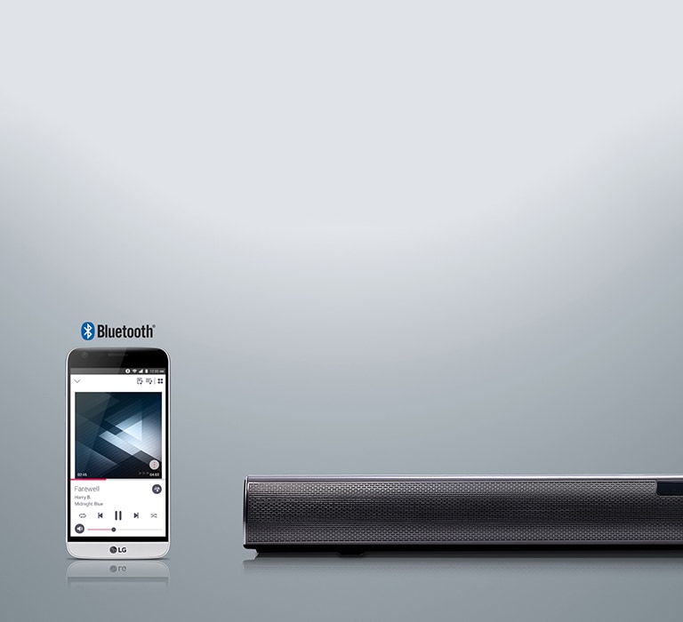 Barre de son compatible Bluetooth avec un smartphone