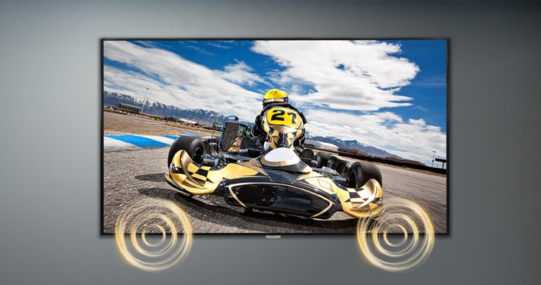 Un affichage mural est doté de l’enceinte intégrée qui enrichit le son.