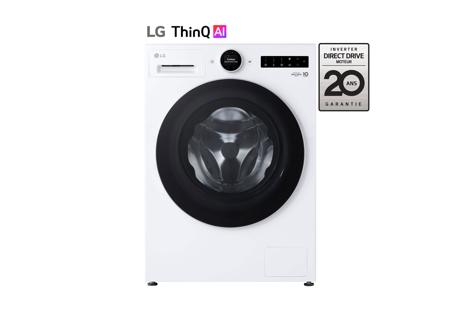 Vue avant de Lave-linge 11 kg | Molette avec écran LCD intégré | AI DD™ | Turbowash™ | Steam ™ | ezDispense™ LG F14X71WSTA