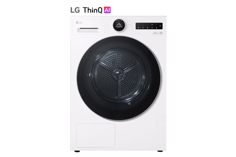 Vue avant de Sèche linge 9 kg | Molette écran LCD.. LG RH9X71WH