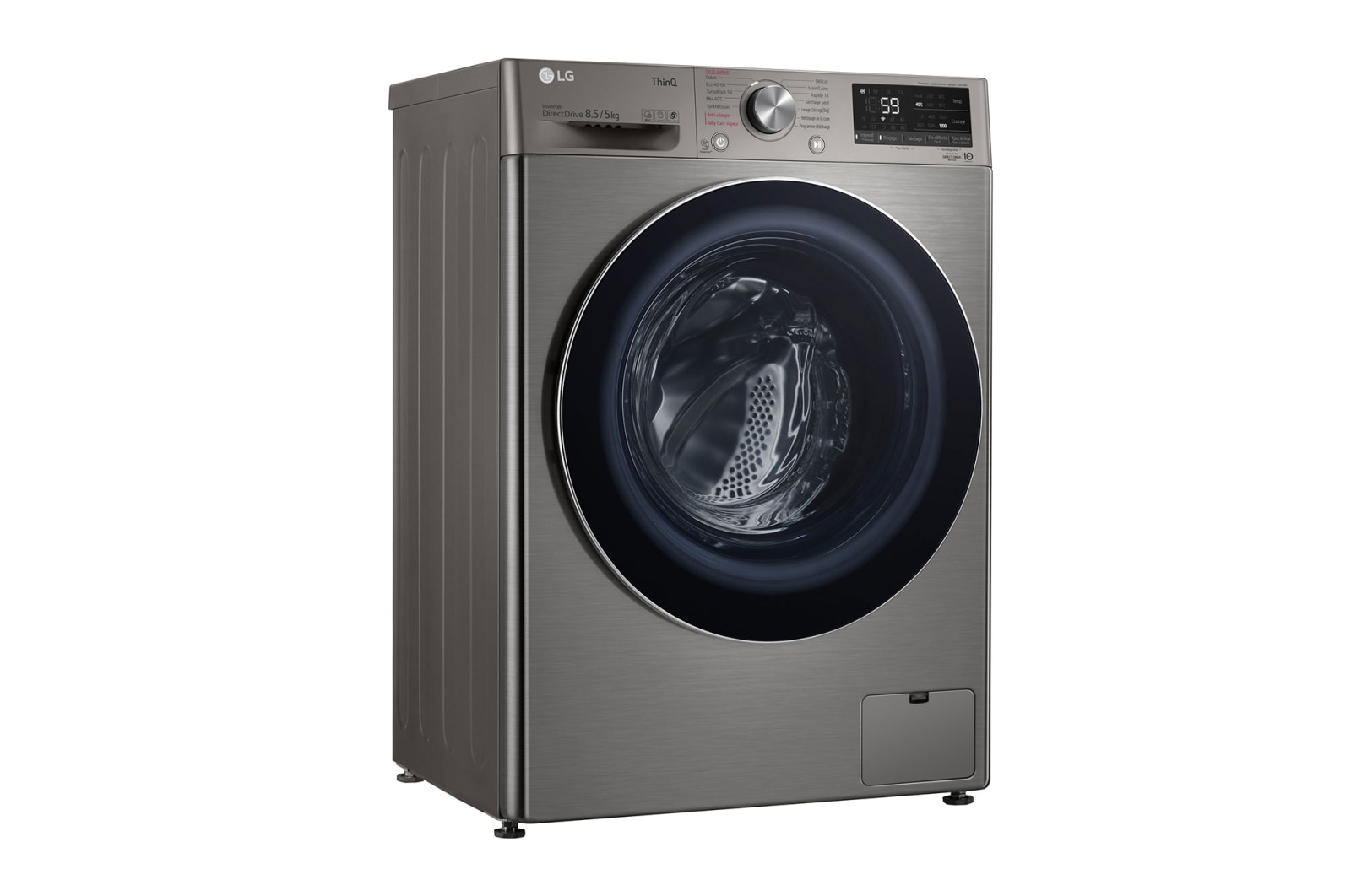 LG Lave-linge Séchant Slim 8,5/5kg - 58L | TurboWash™  | Moteur AI Direct Drive™ garanti 10 ans, LG F852SV52IRS