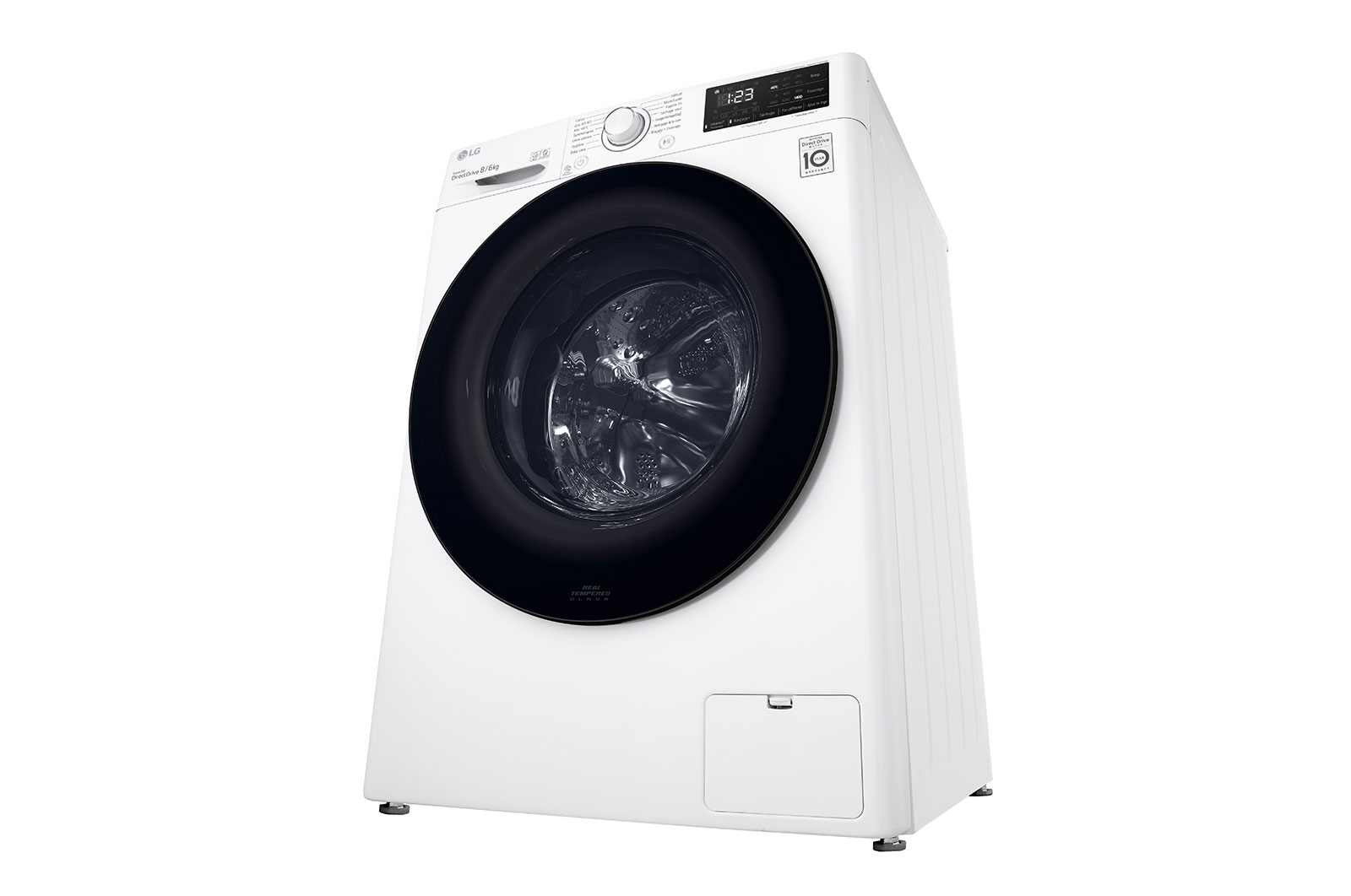 LG Lave-linge Séchant 8/6 kg - 68L | AI Direct Drive™ | Smart Diagnosis™ I Moteur Direct Drive™ Garanti 10 ans, LG F864V38WR