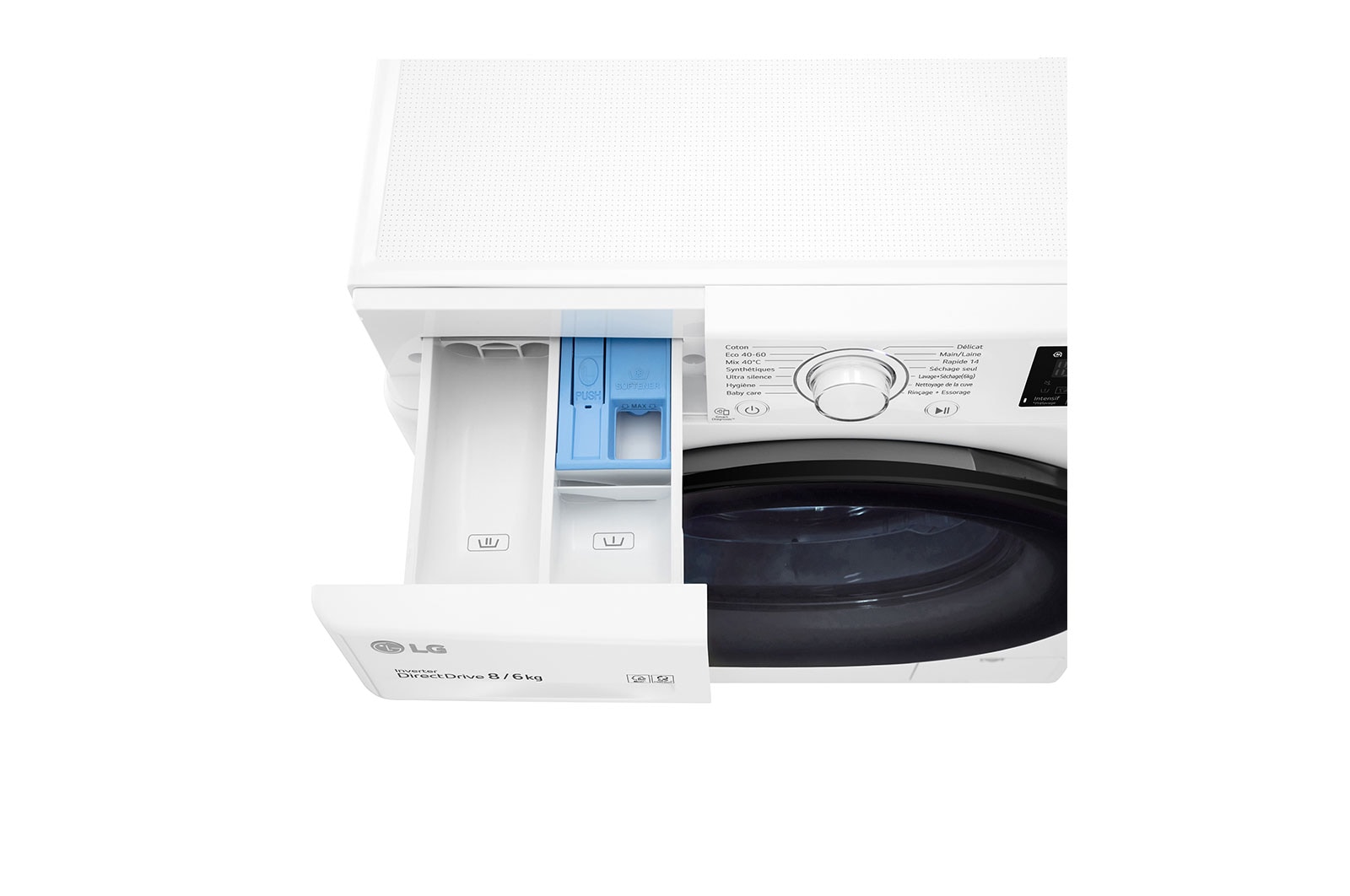 LG Lave-linge Séchant 8/6 kg - 68L | AI Direct Drive™ | Smart Diagnosis™ I Moteur Direct Drive™ Garanti 10 ans, LG F864V38WR