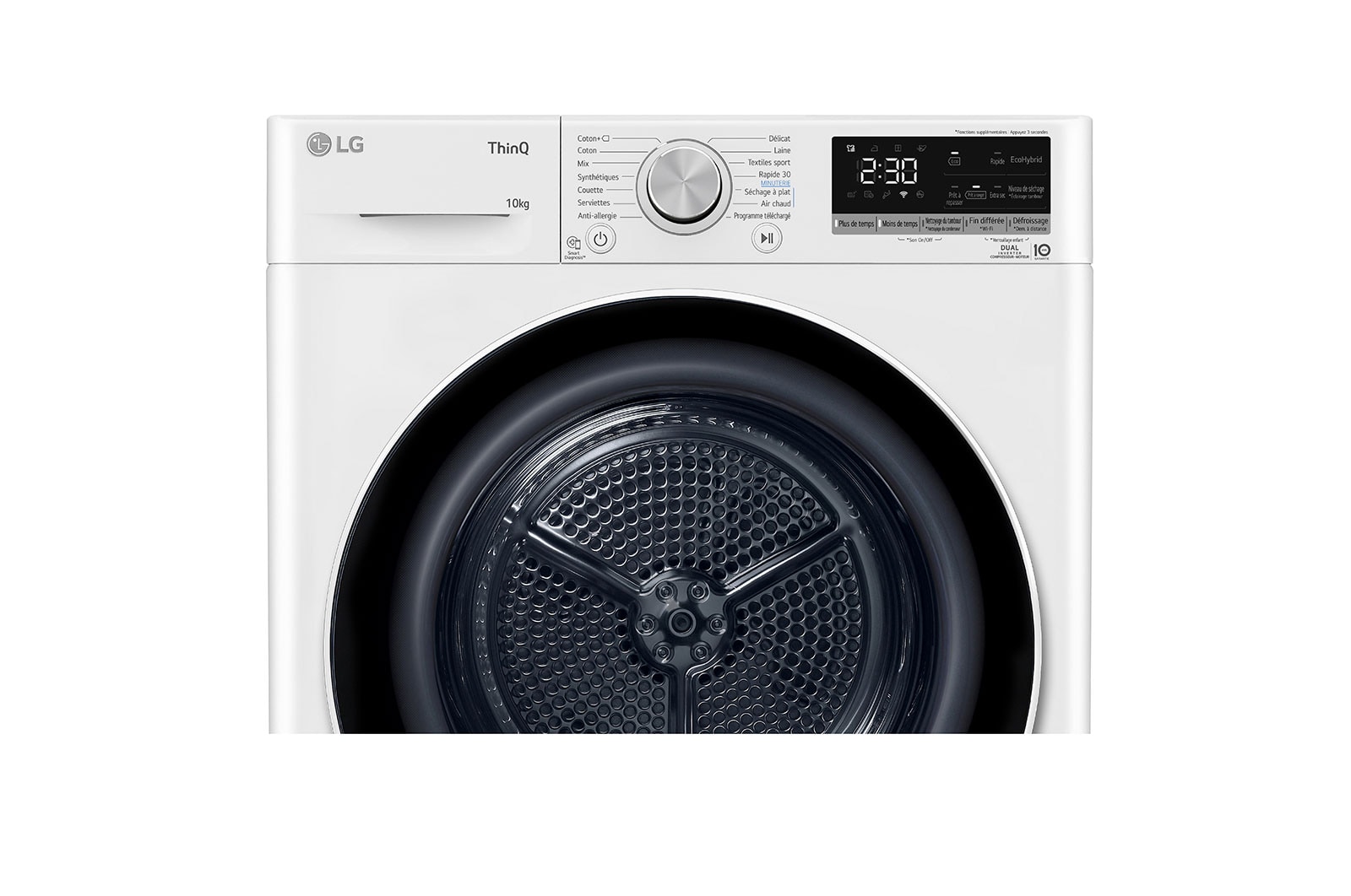 LG Sèche-linge 10kg | A+++ | Condenseur Autonettoyant | Compresseur DUAL Inverter et moteur Inverter garanti 10 ans, LG RH1V50WH