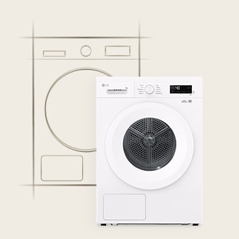 Croquis et image produit d’un sèche-linge