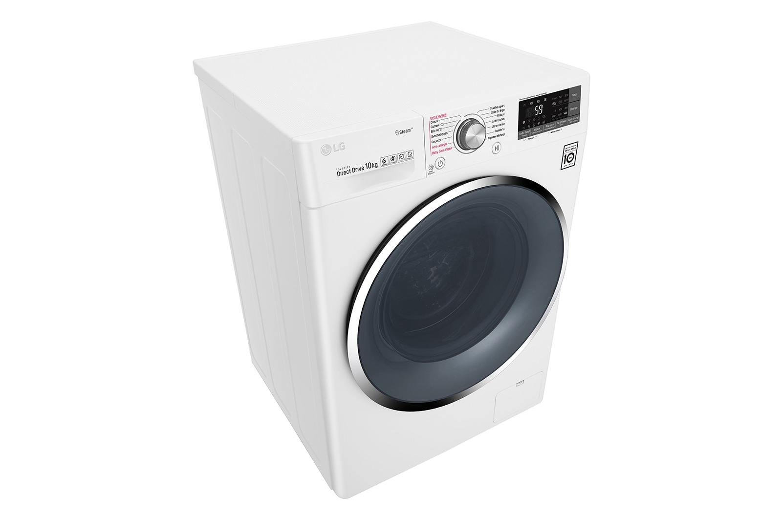 LG Lave-Linge 10KG | TurboWash™ | Steam | Wi-Fi | 6 Motion Direct Drive™ | A+++-40% | Smart Diagnosis™ | Moteur Direct Drive™ garanti 10 ans, LG F14J72WHST