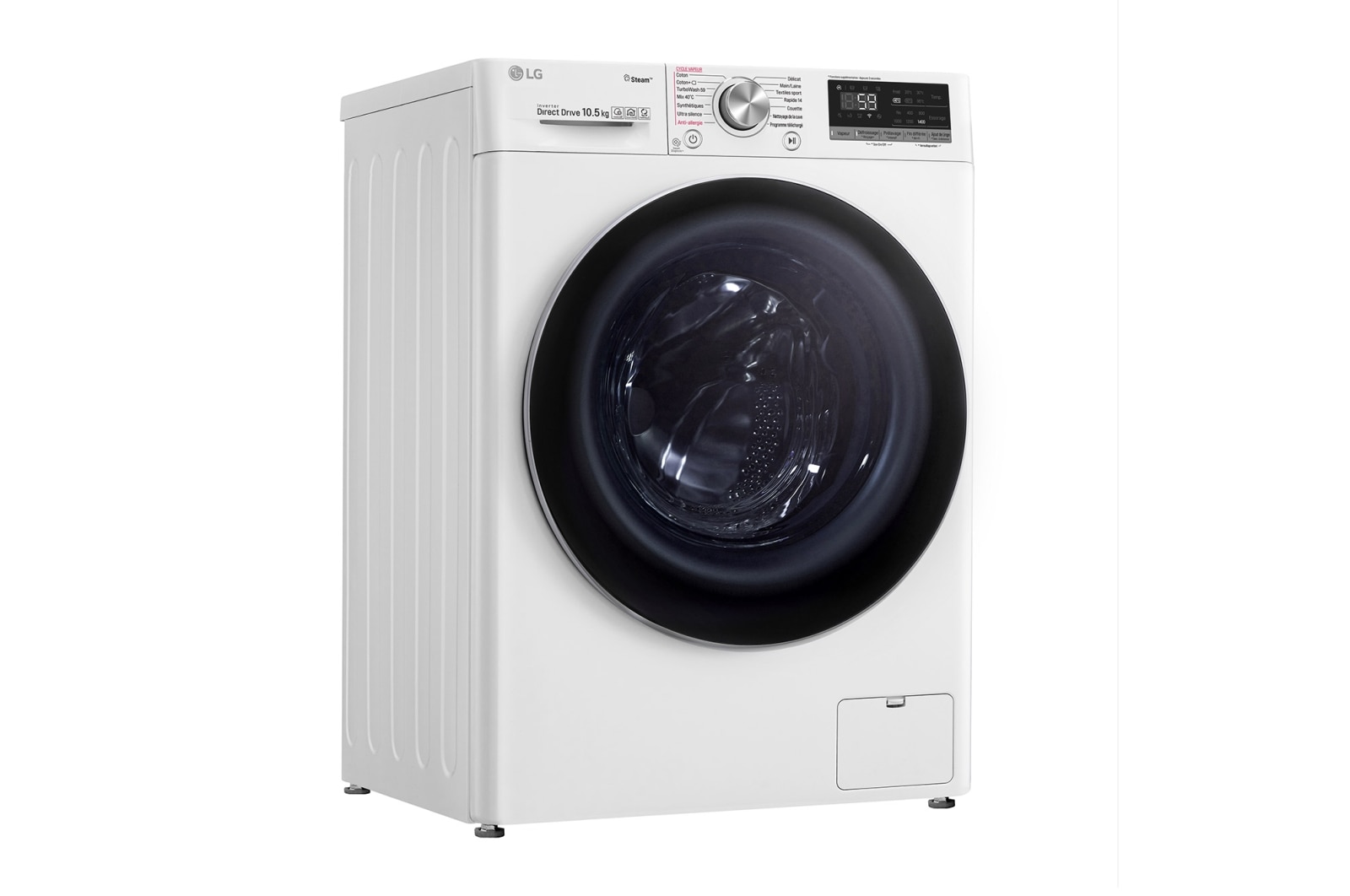 LG Lave-linge 10.5 KG - 68L  | 6 Motion Direct Drive™ | Moteur Direct Drive™ garanti 10 ans |  TurboWash™ | AI DD | Steam + | 53/71dB | A+++(-40%) , LG F14V71WHS