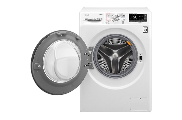 LG Lavante-séchante 10,5/7 KG | TrueSteam™ | EcoHybrid | 6 Motion Direct Drive™ | Wi-Fi | Smart Diagnosis™ | Moteur Direct Drive™ garanti 10 ans, LG F174J82WRH