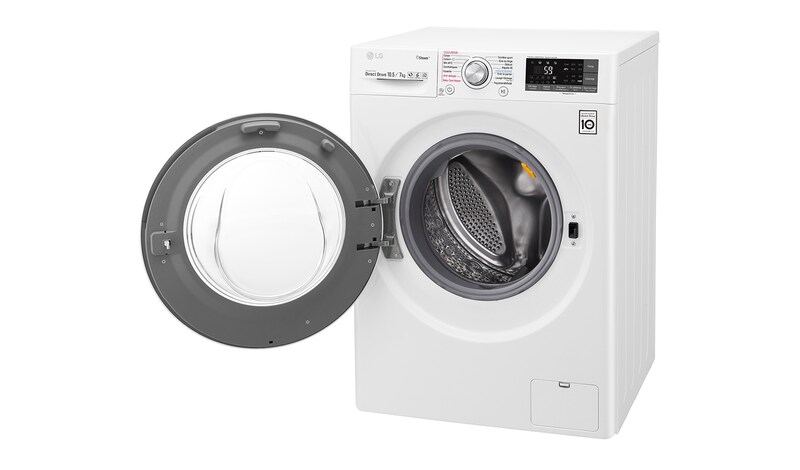 LG Lavante-séchante 10,5/7 KG | TrueSteam™ | EcoHybrid | 6 Motion Direct Drive™ | Wi-Fi | Smart Diagnosis™ | Moteur Direct Drive™ garanti 10 ans, LG F174J82WRH