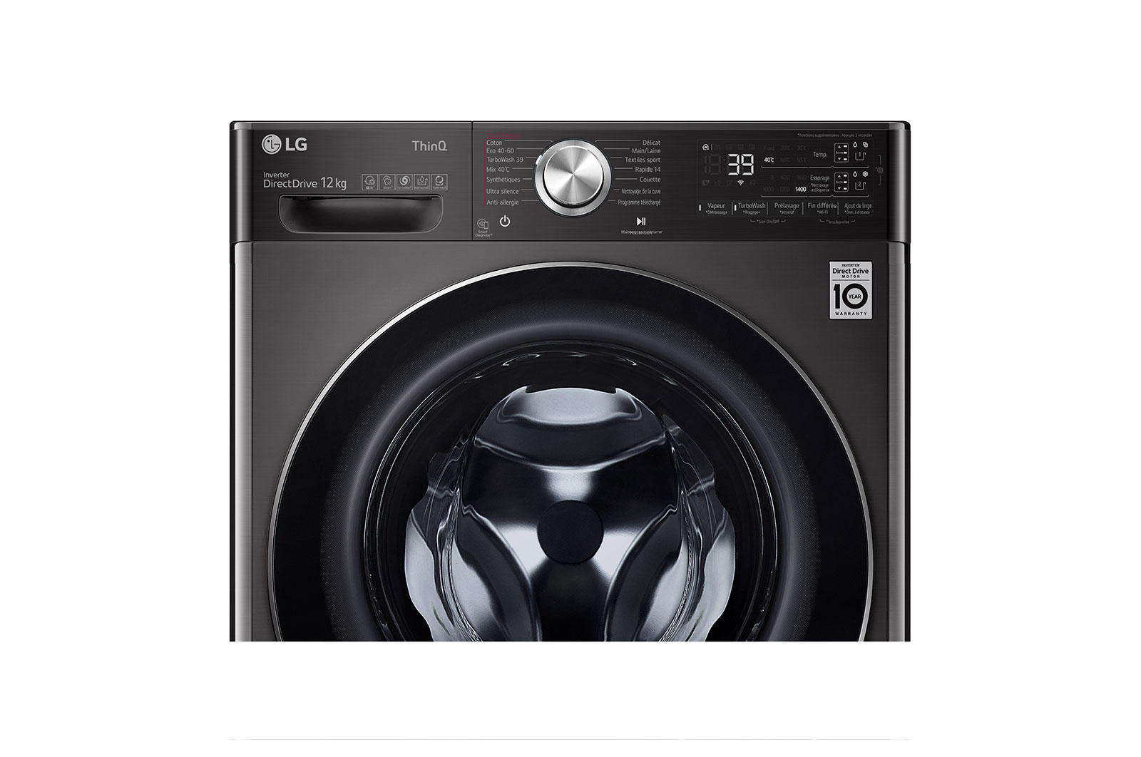 LG Lave-linge 12 kg - 81L | AI Direct Drive™ | Dosage automatique | Moteur Direct Drive™ garanti 10 ans, LG F24V92BSTA