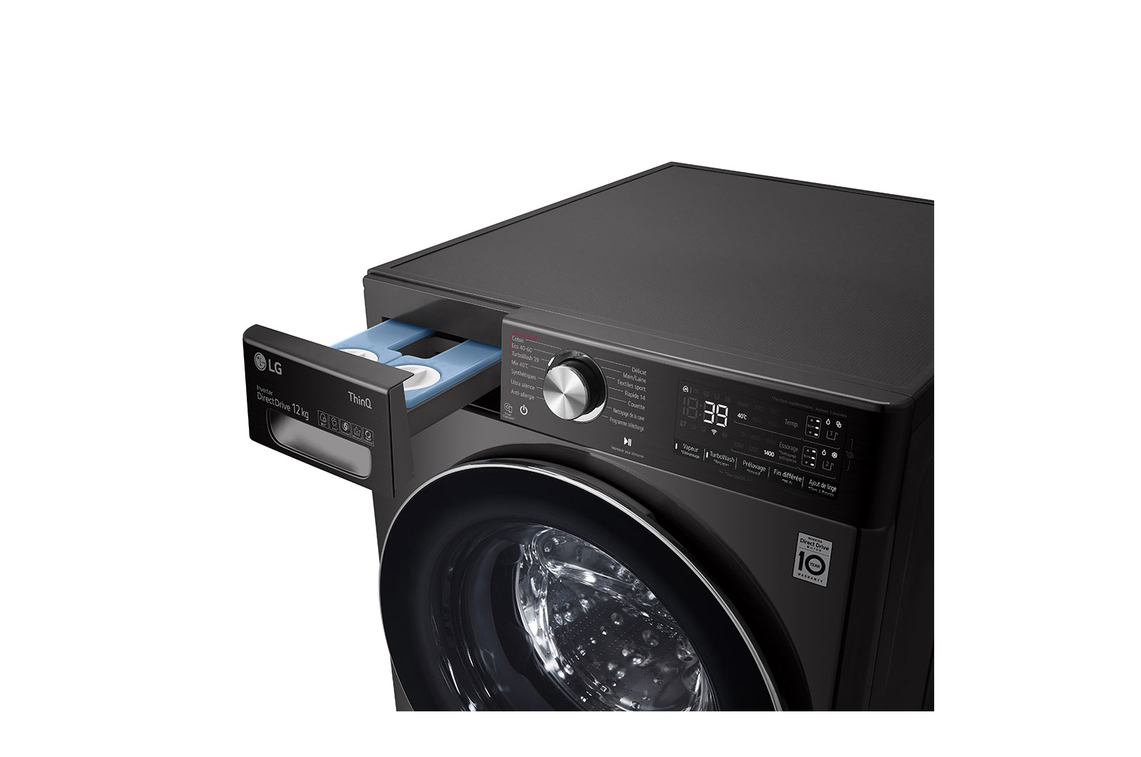 LG Lave-linge 12 kg - 81L | AI Direct Drive™ | Dosage automatique | Moteur Direct Drive™ garanti 10 ans, LG F24V92BSTA