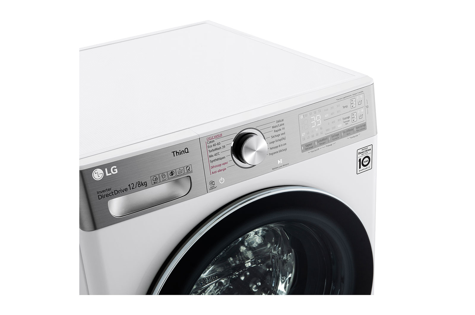 LG Lavante-séchante 12/8kg kg - 81L | AI Direct Drive™ | Dosage automatique | Moteur Direct Drive™ garanti 10 ans, LG F284V92WSTA